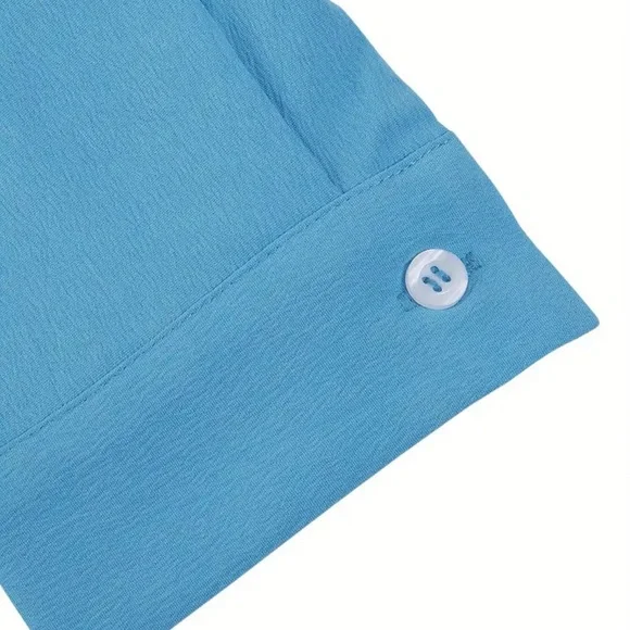 Sky blue 2 piece pants suit - Picture 5 of 11